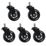5Pcs Office Chair Caster Wheels 2.5inch Replacement Swivel Rubber Soft Safe Roll