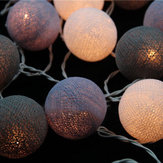 Luzes de corda de bola de algodão cinza 3,3M 20LED Luzes de fada LED para Festival de Natal e Halloween