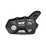 Intercomunicador de casco para motocicleta impermeable WAYXIN R9 1500M con Bluetooth 4, emparejamiento universal para 4 motociclistas, auriculares FM dúplex completo