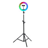 8/10inch 360° Adjustment RGB LED Ring Light Full Color LED Selfie Fill Light Phone Video Makeup Lamp Tripod for Photography Vlog Youtube Facebook Tiktok Live Broadcast