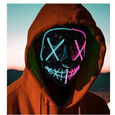 Halloween Carnival Party Costume Decoration Luminous Double Color LED Mask Halloween Mask LED Maske Light Up Party EL Masks for Glow Party
