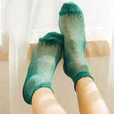 Γυναικείες κάλτσες Harajuku Crystal Silk Εξαιρετικά λεπτές κάλτσες Καλοκαιρινές αναπνέουσες μεσαίες κάλτσες