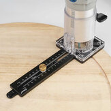 GANWEI Plantilla de corte circular para herramienta eléctrica de recorte de madera, fresadora para ranurado de círculos base de herramientas de bricolaje con cerca de escala