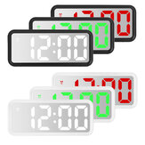 LED Digital Alarm Clock Mirror Table Display Temperature Snooze Room Wake up USB
