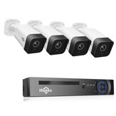 Hiseeu 4 pièces POE H.265 + caméras IP de sécurité 8CH 5MP NVR système de caméra prise en charge Audio Vision nocturne 10 m IP66 étanche Onvif