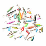 ZANLURE 30pcs Assorted Spinner Baits Metal Fishing Lures Fish Hooks Tackle 