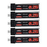 5 μπαταρίες Lipo URUAV 3.7V 250mAh 30C / 60C 1S με υποδοχή PH2.0 για Tiny Whoop TINY6 6X