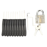 Conjunto de prática de cadeado visual interno transparente com 10 peças de desbloqueio de cadeado/ferramentas de cadeado de chave
