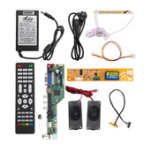 Tablero controlador universal para TV LCD LED T.SK105A.03 +7 botones de tecla+1ch 6bit cable LVDS de 30 pines+1 inversor de lámpara+altavoz+adaptador de corriente EU