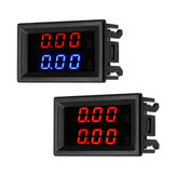 100V 10A Mini digitális feszültségmérő árammérő Feszültség áram mérő kék / piros duális LED kijelzővel