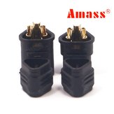 Amass MT30 2-mm Bananenstecker Drei-Loch-Steckverbinder, schwarz, männlich und weiblich, 1 Paar