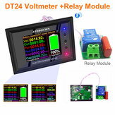 Dijital Ekran DC 0-380V Güç Kaynağı Voltmetre Ampermetre Pil Kapasite Test Cihazı Pil Yakıt Göstergesi Güç Ölçer + Röle Modülü