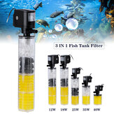 3 IN 1 12/18/25/35/40W Aquarium Water Internal Pump Submersible Tank Fish Filter Pump