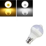 B22 LED Лампа 5W SMD 2835 18 Чистый белый / теплый белый Управление движением PIR Датчик Globe Light Лампа AC 220V