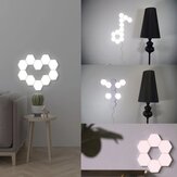 Luminária de parede LED hexagonal branca com sistema de iluminação de toque para ambiente e decoração de casa
