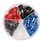 200Pcs Copper Insulated Terminal Grey 0.75mm2 Red 1.0mm2 Black 1.5mm2 Blue 2.5mm2