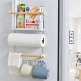 Suporte magnético para papel toalha na lateral da geladeira, prateleira organizadora de cozinha, economizador de espaço