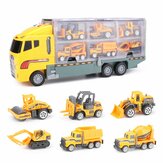 Vehículo de Juguete de Modelo de Fundición a Presión para Niños Excavadora de Camión de Construcción Grande de 7PCS