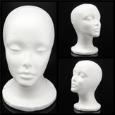 Schaum Styropor Schaufensterpuppe Kappe Haar Perücke Display Inhaber Weiblicher Kopf Modell Hüte Schmuck