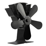5 Blade Heat Self-Powered Stove Fan Wood Log Quiet Burner Fireplace Ecofan 