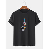 100% Katoenen Heren T-shirts met Grappige Print van Astronauten en Planeten