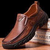 Men Non-slip Soft Slip On Casual Business Leather Shoes