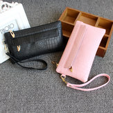 Universal γυναικεία τσάντα από κροκόδειλο δερμάτινο πορτοφόλι θήκη τηλεφώνου τσάντα φερμουάρ για iPhone Samsung Xiaomi