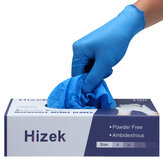 Hizek 100Pcs Одноразовые перчатки из нитрила, без пудры и латекса, мягкие промышленные перчатки для работы и уборки