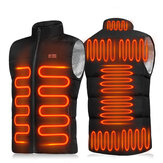 9-Heating Double-button Control Electric Jacket Man Woman Heated Winter Warm Hooded Coat Vest