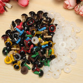 80pcs 10mm Os olhos de plástico coloridos mistos para artesanato de crianças Bichinhos de pelúcia Bonecas de pano Brinquedos de marionetes