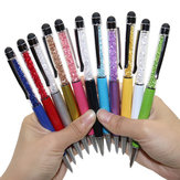0.7mm Metal Pen Crystal Holder 0.7mm Nib Ballpoint Pen Diamond Capacitor Pen Random Color Writing Signing Pen School Office Supplies