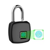 Anytek P30 Fingerprint Lock Electronic Smart Lock USB Rechargeable Fingerprint Padlock Quick Unlock Zinc Alloy Metal Lock with Key for Door Luggage