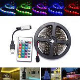 0,5/1/2/3/4M SMD3528 Ikke-vandtæt RGB LED-stripslys TV Baggrundslys Lampe + USB-fjernbetjening DC5V