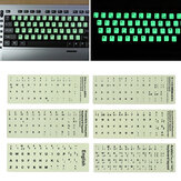 Adesivos de teclado fluorescentes, película protetora impermeável e luminosa para laptop desktop PC