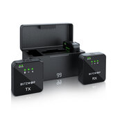 BlitzWolf® BW-SX63 Microfono Lavalier wireless 3 in 1 con custodia di ricarica da 1000mAh, iOS Tipo-C, Jack da 3,5 mm, DSP con riduzione intelligente del rumore, Microfono HD portatile wireless a bassa latenza 2.4G