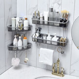 Fürdőszoba háromszög alakú zuhany polc, sarok fürdő tároló tartóval és fogasval