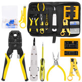 Handskit Network Cable Pliers Screwdriver Wire Stripper Tool Set with Cable Tester Spring Clamp Pliers
