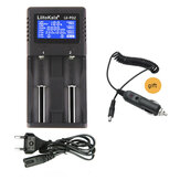 LiitoKala Lii-PD2 LCD Battery Charger for 18650 26650 21700 2-slot Lithium Battery+ 12V Car Socket Power Supply Charger Cable Male Plug