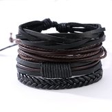 Retro Adjustable Braided Leather Multilayer Weave Bracelets