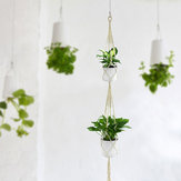 Διπλό καλάθι φυτών από βαμβακερό χειροποίητο κορδόνι, κοσμήματα κήπου και σπιτιού