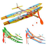 DIY Hand Throw Flying Plane Toy Elastic Rubber Band Powered Airplane Assembly Model Toys