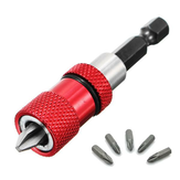 Portabrocas magnético ajustable de Drillpro con profundidad de tornillo ajustable y 5 puntas de destornillador PH2