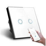 MAKEGOOD EU Standaard Slimme Lichtschakelaar WiFi 2-Gang Draadloze Touch Sensor Afstandsbediening Slimme Schakelaar met Stroomstatistiek Functie