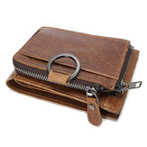 Abnehmbare Reißverschluss Brieftasche Herren Vintage Geldbörse Echt Leder Öl Wachs Kartenhalter Münze Geldbeutel