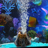Aquariumvormige vulkaanvormige vissenkomdecoratie, zuurstofpomp, luchtbellensteen, luchtpomp voor het aandrijven van vissenkomdecoraties