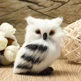 Owl White Black Furry Christmas Ornament Decoration Adornment Simulation H2.75