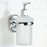 Stainless Steel Wall Mounted Soap Dispenser Holder Shampoo Bottle Frosted Glass