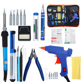 Kit fer à souder électrique avec pompe de dessoudage, soudure à chaud, pistolet à colle, ensembles d'outils à main UE 220V