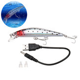 Isca rígida ZANLURE de pesca com LED e movimento de natação, recarregável via USB, 12,5 cm e 40 g