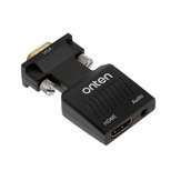 ONTEN VGA to HDMI Adapter Video Audio Converter Function for PC Laptop TV Box Projector 